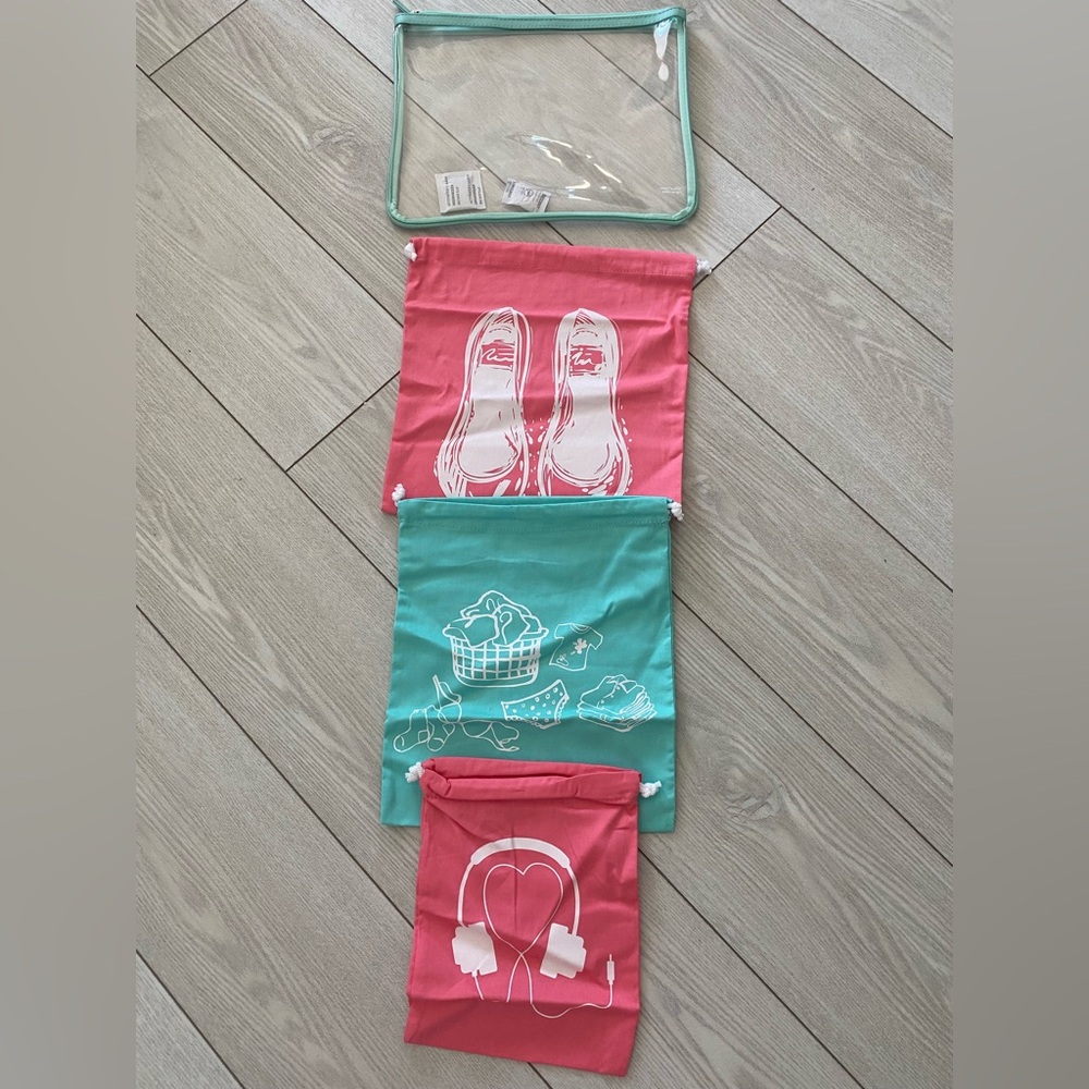 Colorful Drawstring Bags Set (4 pcs)